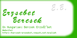 erzsebet bercsek business card